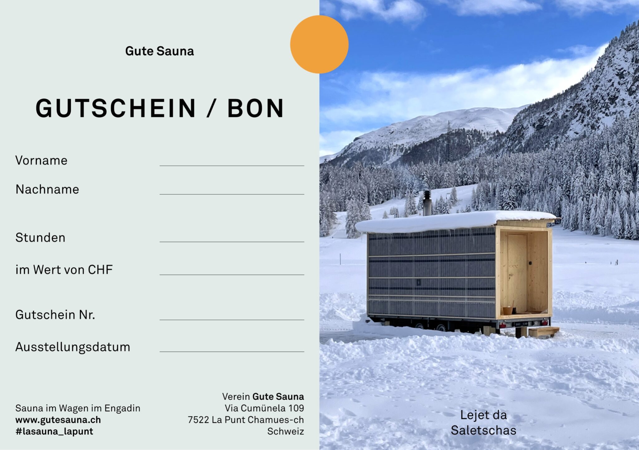 Gutschein: 1 Stunde Sauna